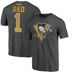 Pittsburgh Penguins Greatest Dad Tri-Blend T-Shirt - Charcoal | NHL Clearance