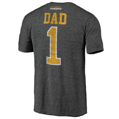 Pittsburgh Penguins Greatest Dad Tri-Blend T-Shirt - Charcoal | NHL Clearance