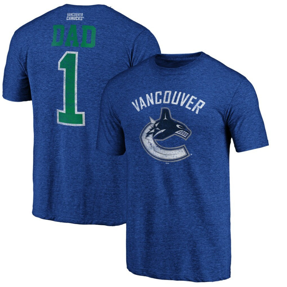 Vancouver Canucks Greatest Dad Tri-Blend T-Shirt - Blue | NHL on sale