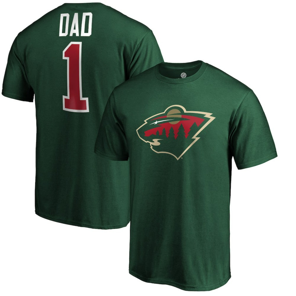 Minnesota Wild #1 Dad T-Shirt - Green | NHL Clearance