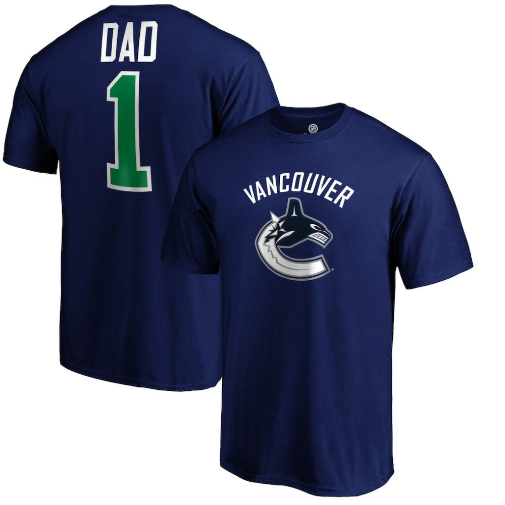 Vancouver Canucks #1 Dad T-Shirt - Blue | NHL discount