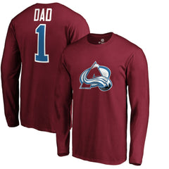 Colorado Avalanche #1 Dad Long Sleeve T-Shirt - Burgundy | NHL Lifestyle