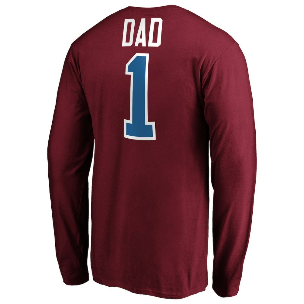 Colorado Avalanche #1 Dad Long Sleeve T-Shirt - Burgundy | NHL Lifestyle