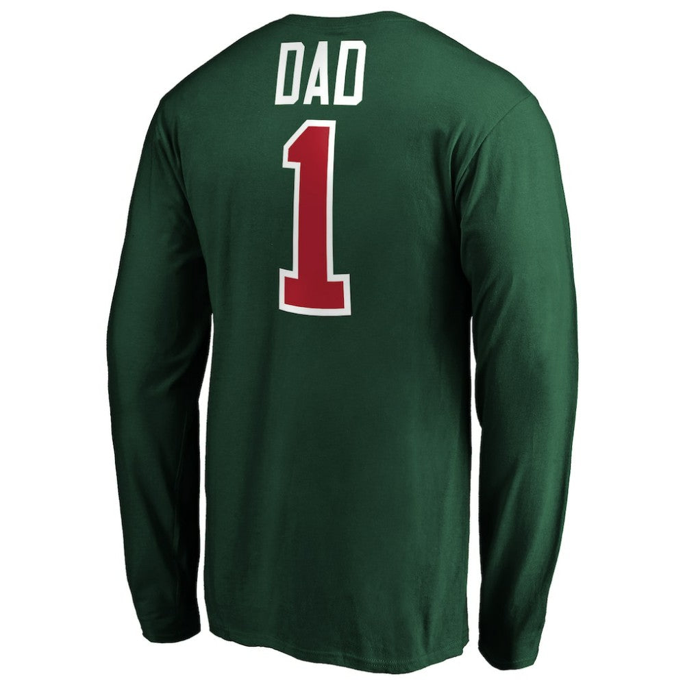Minnesota Wild #1 Dad Long Sleeve T-Shirt - Green | NHL discount