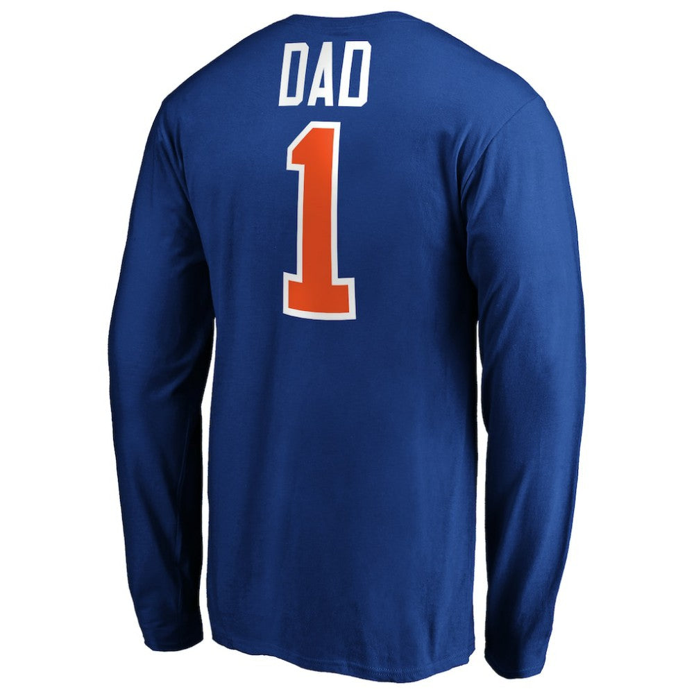 New York Islanders #1 Dad Long Sleeve T-Shirt - Royal | NHL Lifestyle