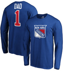 New York Rangers #1 Dad Long Sleeve T-Shirt - Blue | NHL online