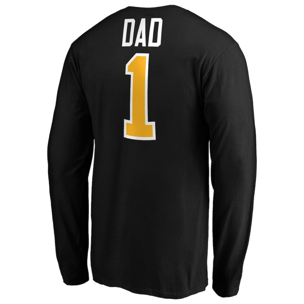 Pittsburgh Penguins #1 Dad Long Sleeve T-Shirt - Black | NHL discount