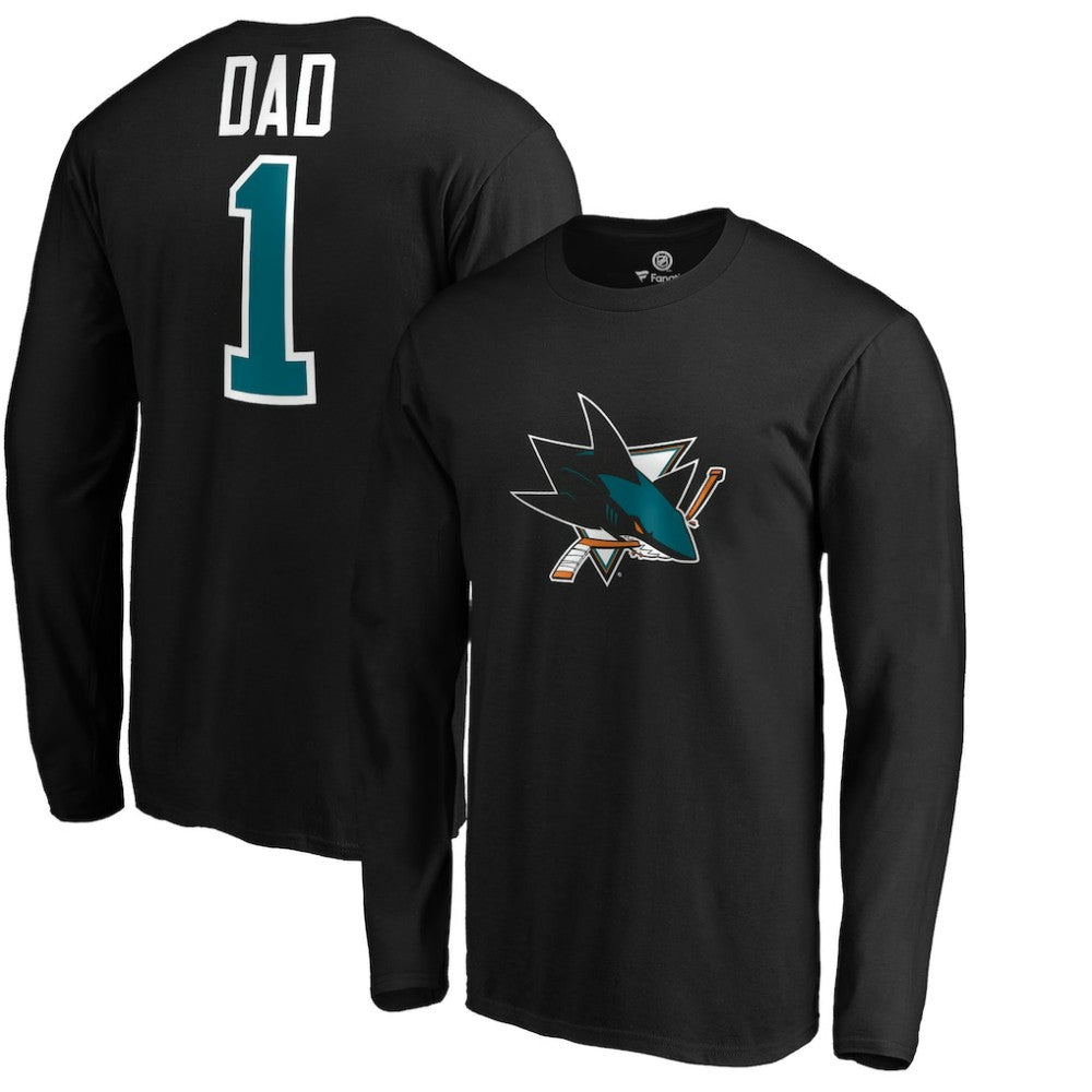 San Jose Sharks #1 Dad Long Sleeve T-Shirt - Black | NHL online