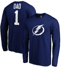Tampa Bay Lightning #1 Dad Long Sleeve T-Shirt - Blue | NHL Clearance