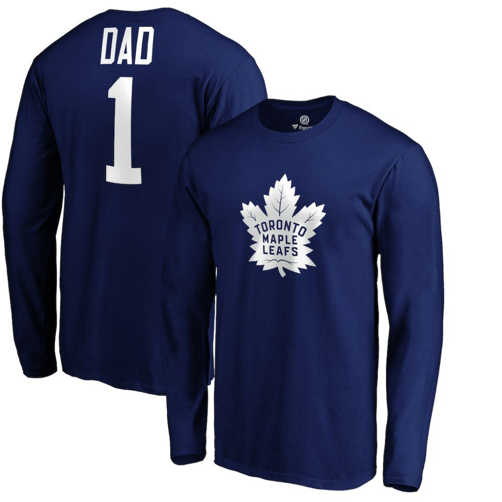 Toronto Maple Leafs #1 Dad Long Sleeve T-Shirt - Blue | NHL online