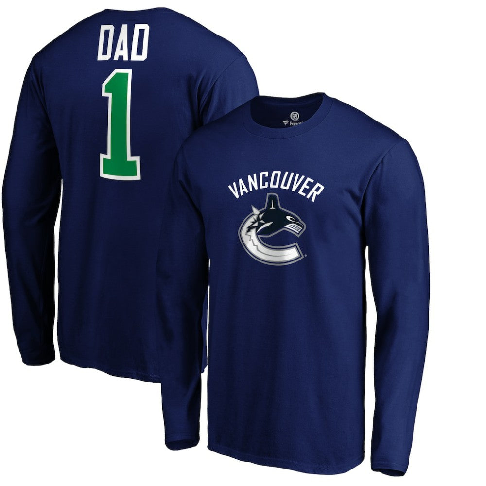Vancouver Canucks #1 Dad Long Sleeve T-Shirt - Blue | NHL online