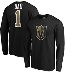 Vegas Golden Knights #1 Dad Long Sleeve T-Shirt - Black | NHL on sale