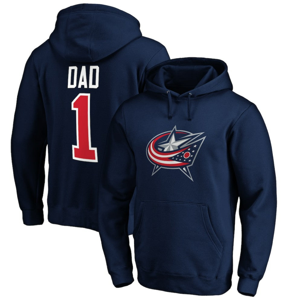 Columbus Blue Jackets #1 Dad Pullover Hoodie - Navy | NHL discount