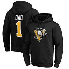Pittsburgh Penguins #1 Dad Pullover Hoodie - Black | NHL near me
