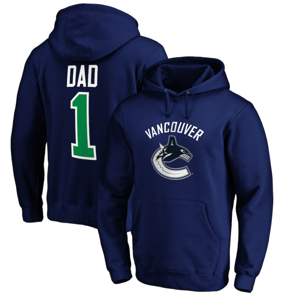 Vancouver Canucks #1 Dad Pullover Hoodie - Blue | NHL near me
