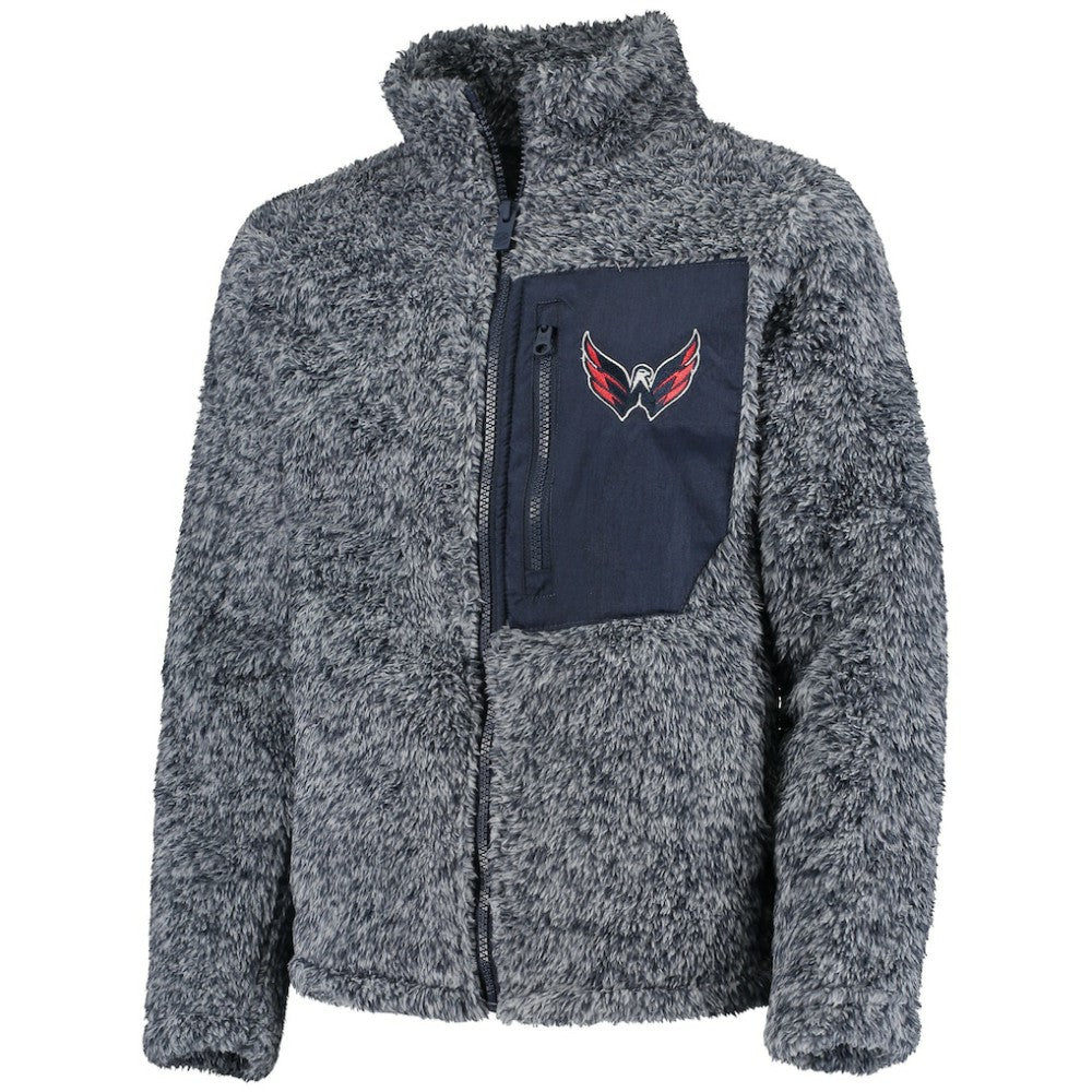 Washington Capitals Girls Youth Fan Gear Sherpa Full-Zip Jacket - Navy | NHL on sale