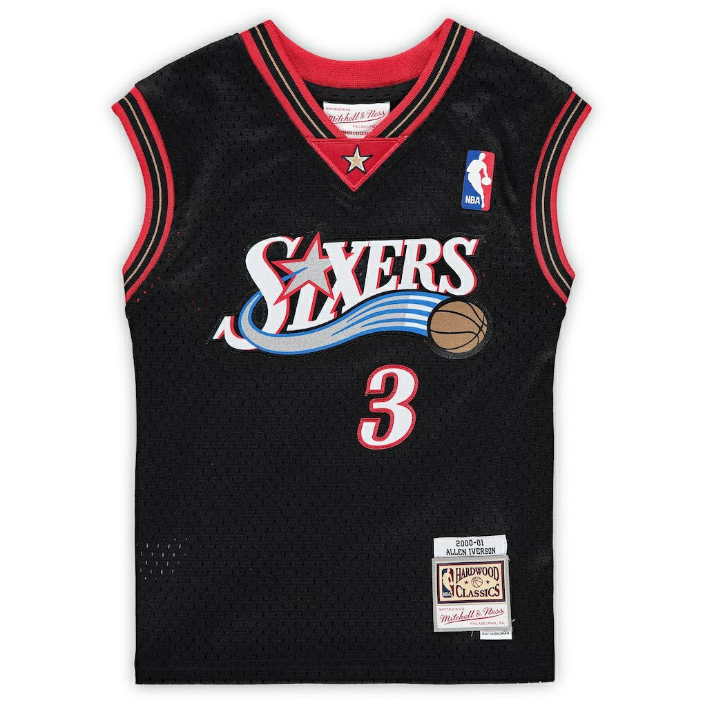 Mitchell & Ness Allen Iverson Philadelphia 76ers Preschool 2000-2001 Hardwood Classics Throwback Team Jersey Black