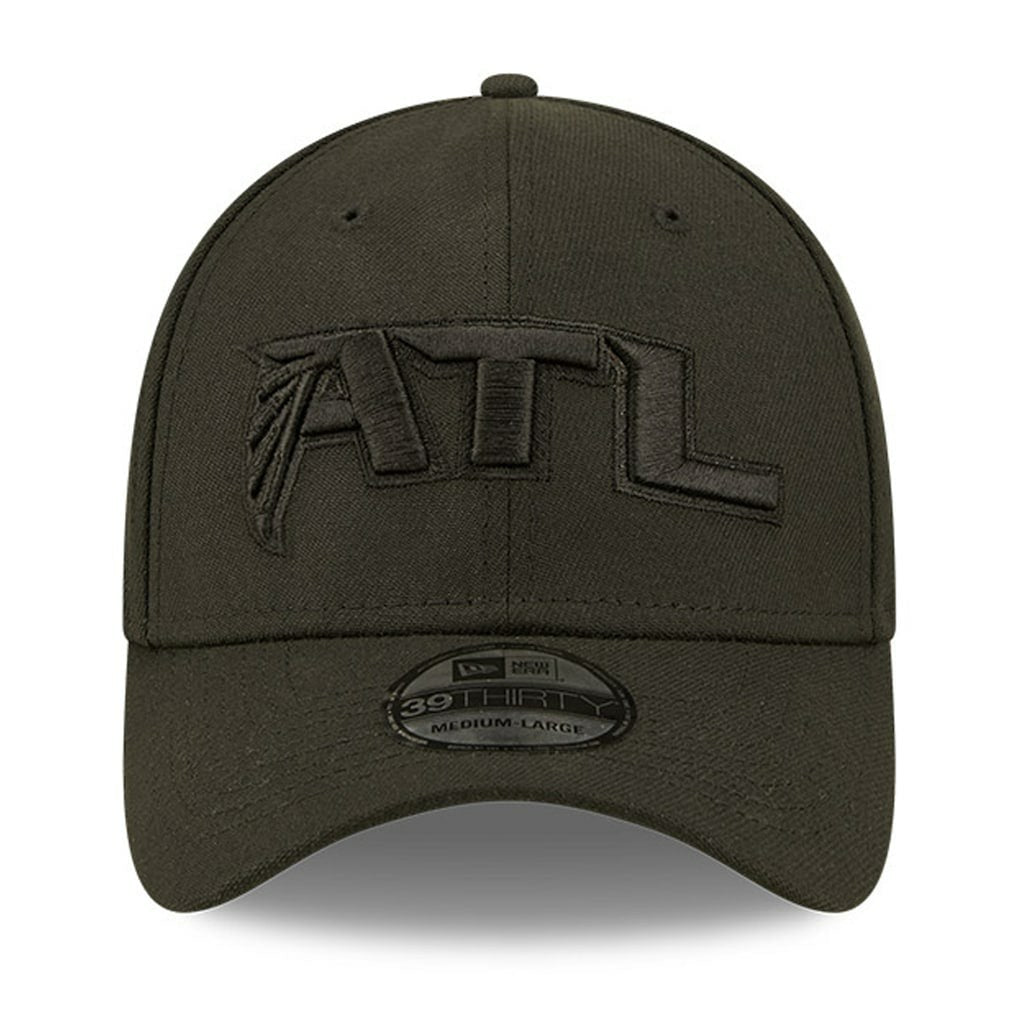 Atlanta Falcons New Era Black On Black Alternate Logo 39THIRTY Flex Hat - NFL