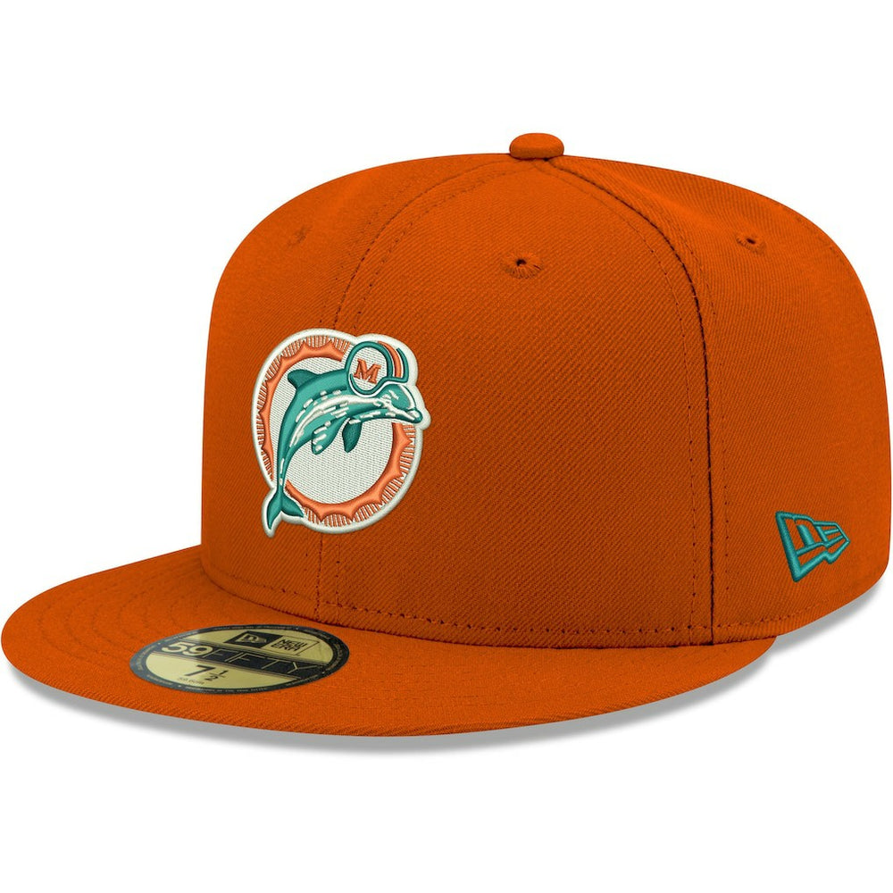 Miami Dolphins New Era Omaha Throwback 59FIFTY Fitted Hat - Orange - NFL