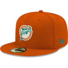 Miami Dolphins New Era Omaha Throwback 59FIFTY Fitted Hat - Orange - NFL
