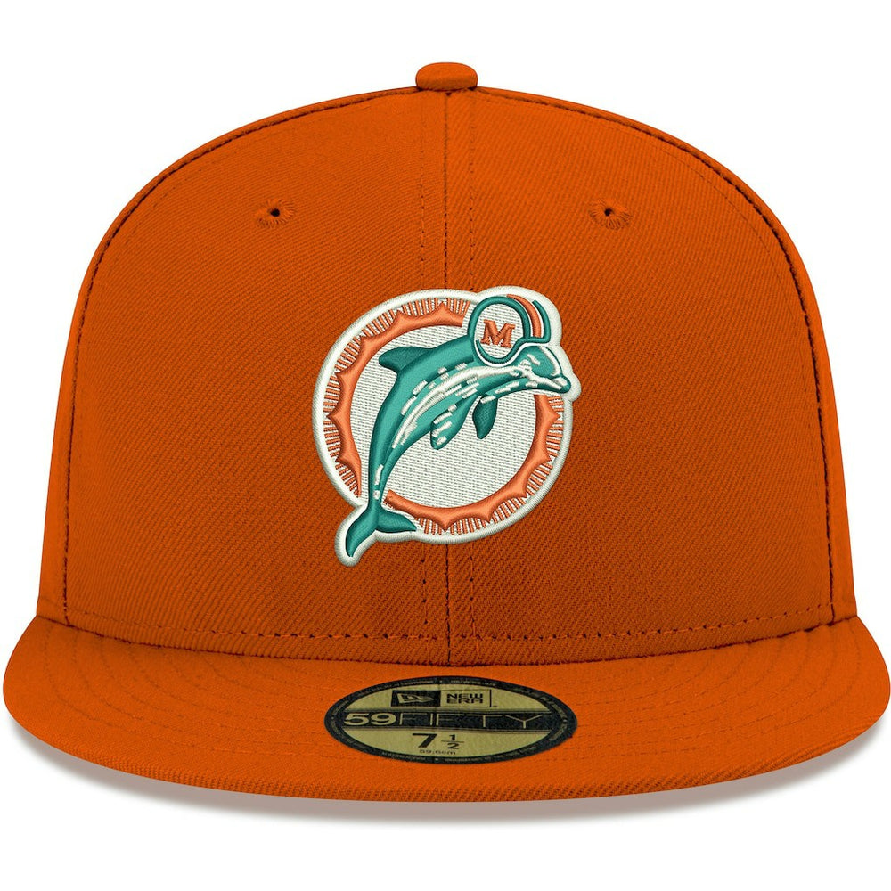 Miami Dolphins New Era Omaha Throwback 59FIFTY Fitted Hat - Orange - NFL