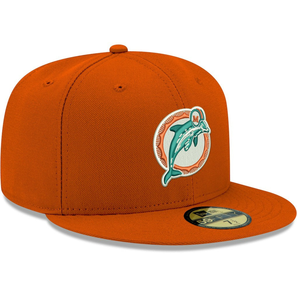 Miami Dolphins New Era Omaha Throwback 59FIFTY Fitted Hat - Orange - NFL