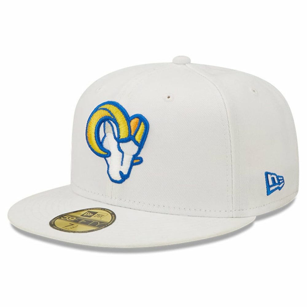 Los Angeles Rams New Era Omaha Ram Head 59FIFTY Fitted Hat - White - NFL