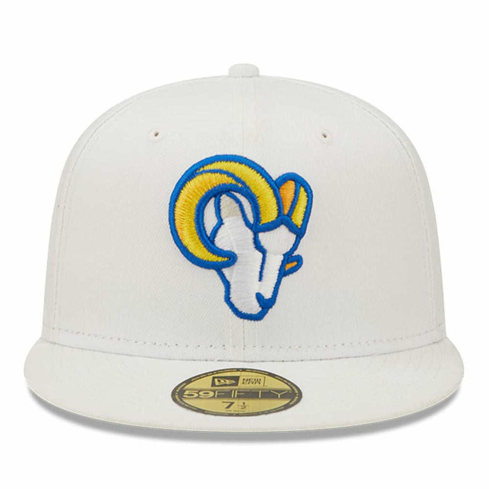 Los Angeles Rams New Era Omaha Ram Head 59FIFTY Fitted Hat - White - NFL