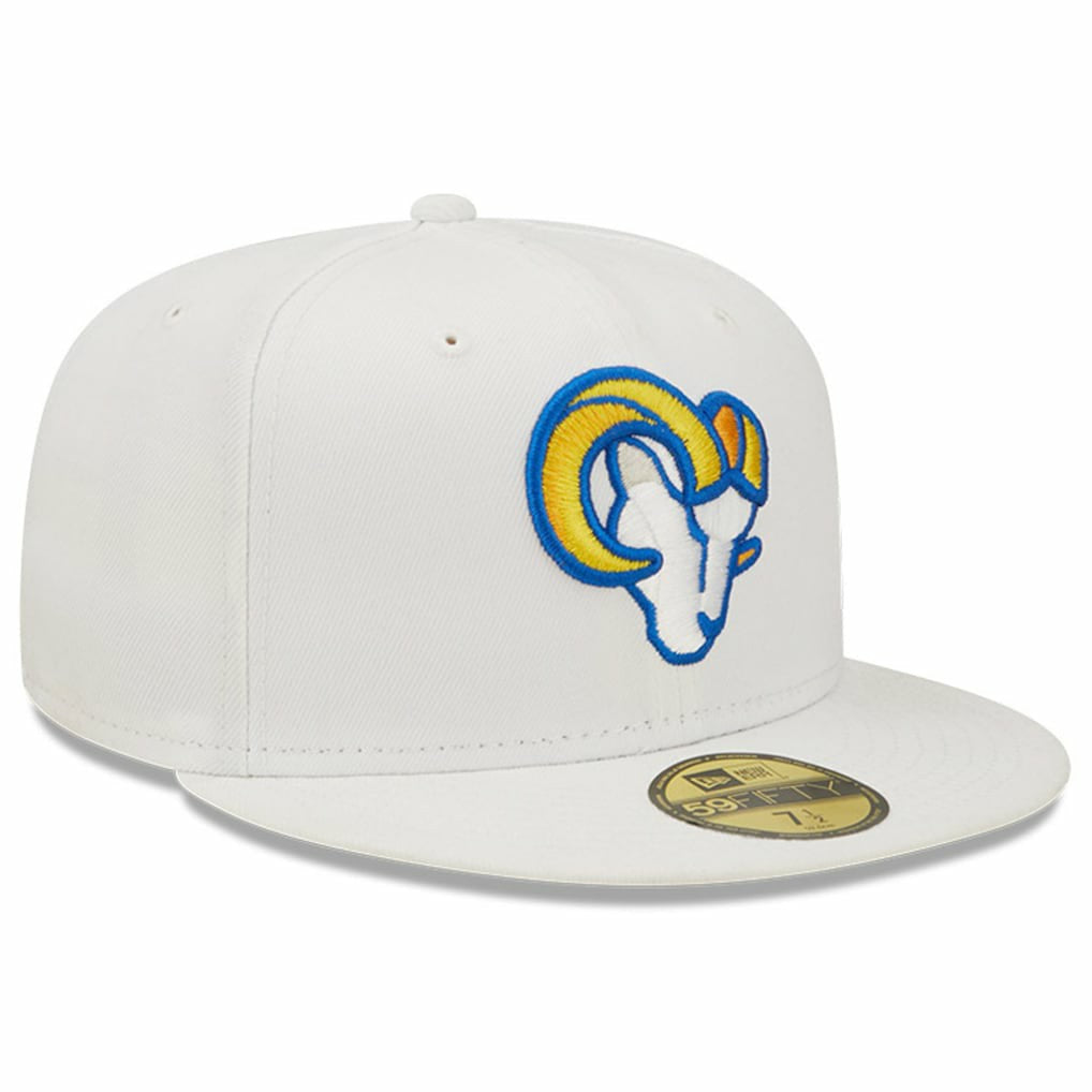 Los Angeles Rams New Era Omaha Ram Head 59FIFTY Fitted Hat - White - NFL