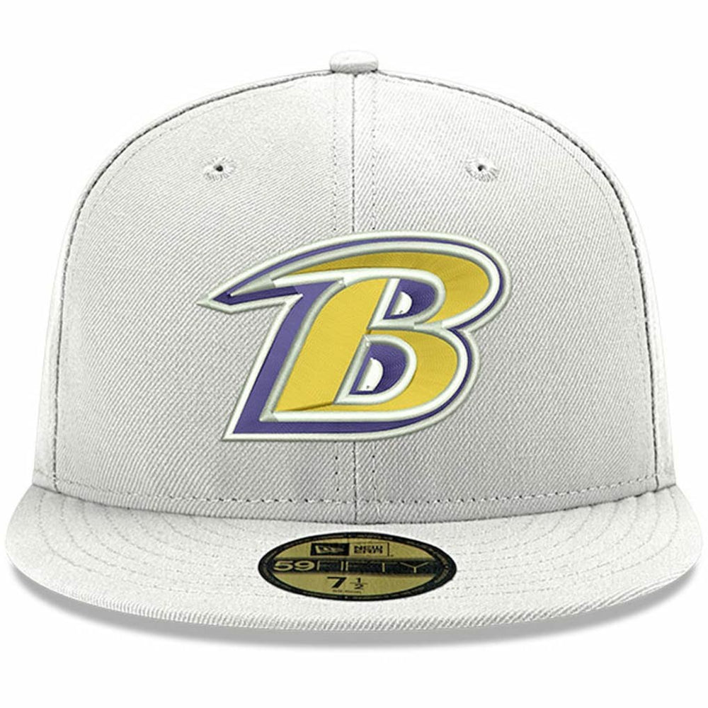 Baltimore Ravens New Era Omaha Lettermark 59FIFTY Fitted Hat - White - NFL