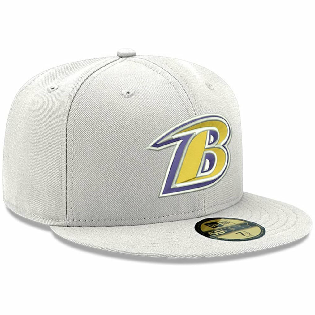 Baltimore Ravens New Era Omaha Lettermark 59FIFTY Fitted Hat - White - NFL