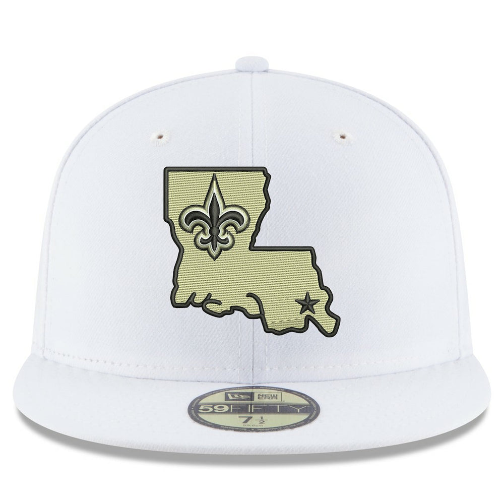 New Orleans Saints New Era Omaha Alternate Logo 59FIFTY Fitted Hat - White - NFL