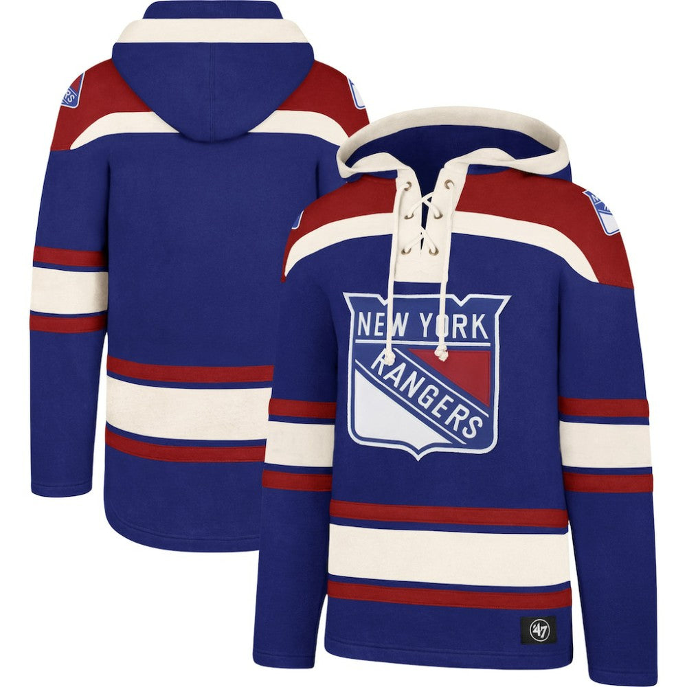 New York Rangers '47 Superior Lacer Hoodie - Blue | 47 brand discount
