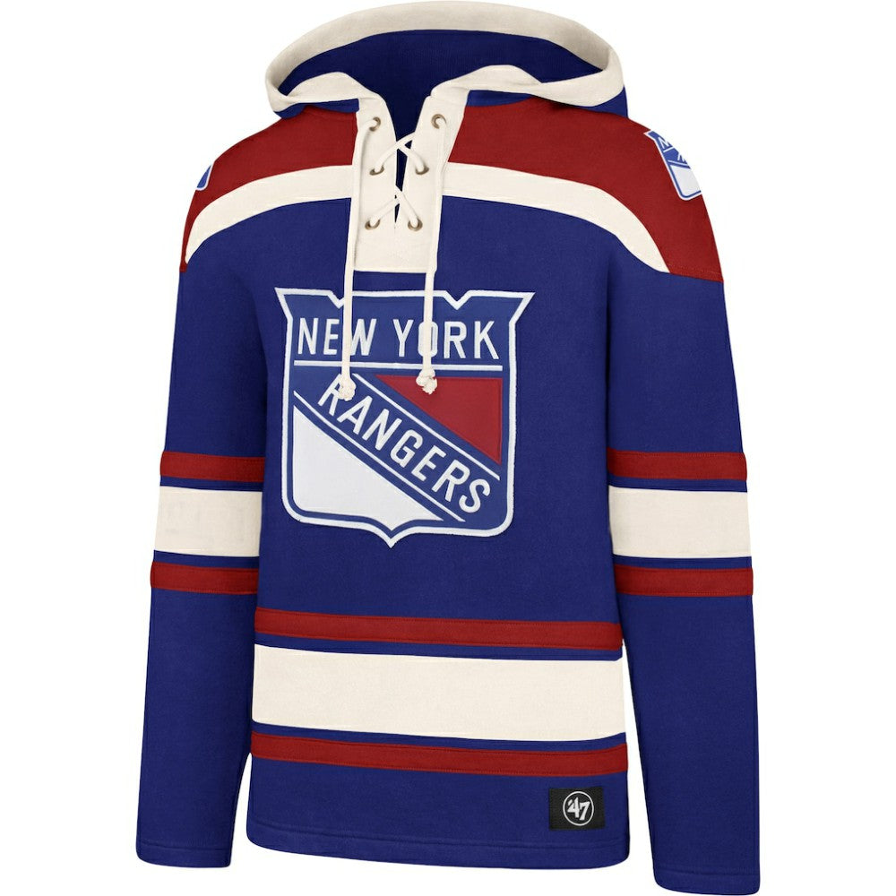 New York Rangers '47 Superior Lacer Hoodie - Blue | 47 brand discount