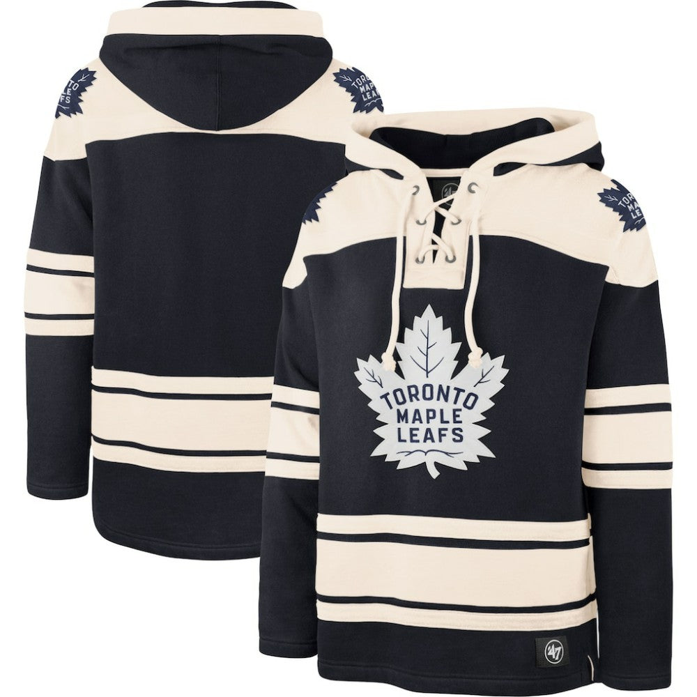 Toronto Maple Leafs '47 Superior Lacer Pullover Hoodie - Navy/Cream | 47 brand near me