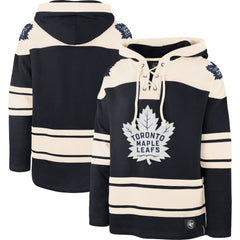 Toronto Maple Leafs '47 Superior Lacer Pullover Hoodie - Navy/Cream | 47 brand near me