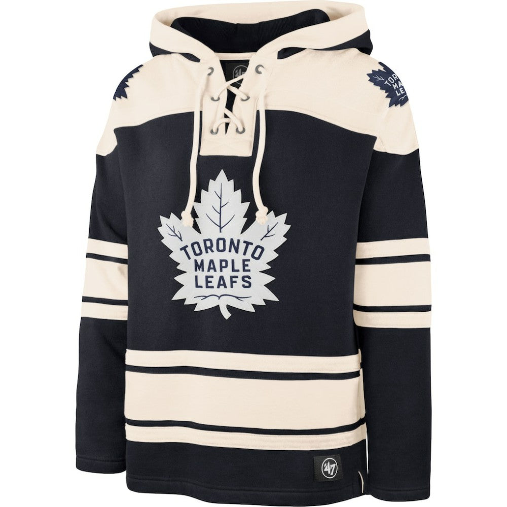 Toronto Maple Leafs '47 Superior Lacer Pullover Hoodie - Navy/Cream | 47 brand near me