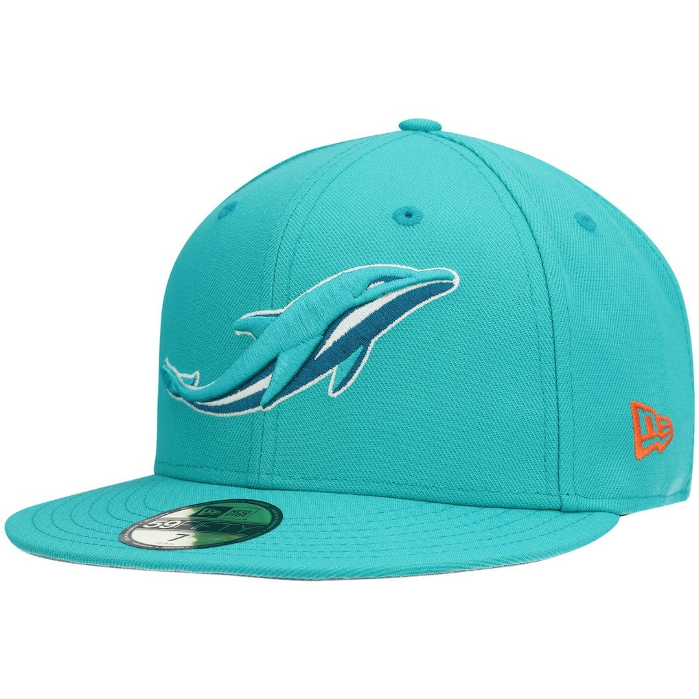 Miami Dolphins New Era Omaha 59FIFTY Fitted Hat - Aqua - NFL