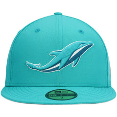 Miami Dolphins New Era Omaha 59FIFTY Fitted Hat - Aqua - NFL