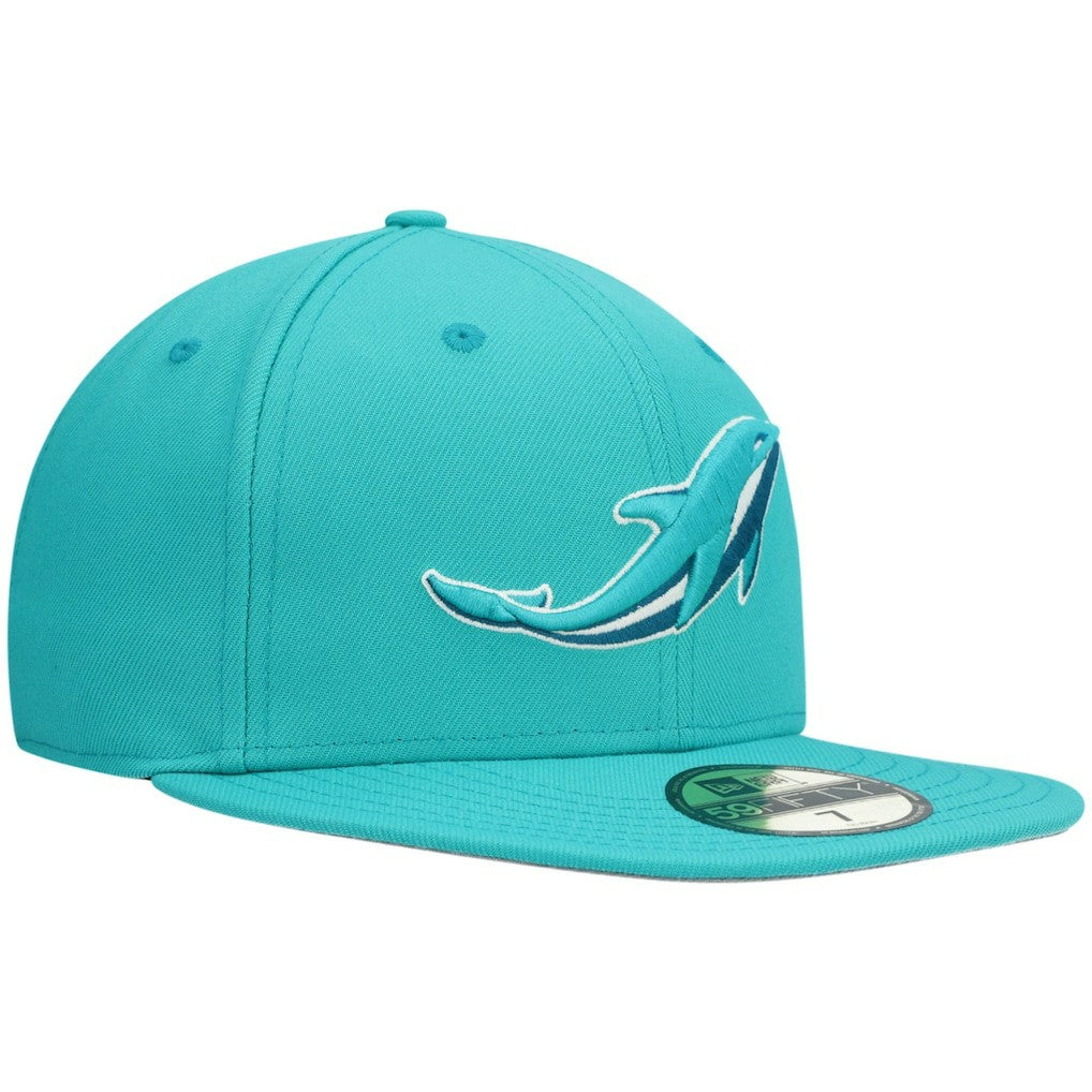 Miami Dolphins New Era Omaha 59FIFTY Fitted Hat - Aqua - NFL