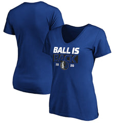 Dallas Mavericks Women's Ball Is Back V-Neck T-Shirt Royal