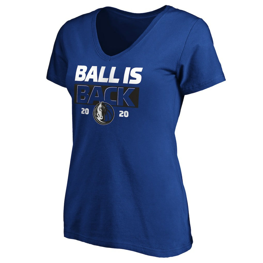 Dallas Mavericks Women's Ball Is Back V-Neck T-Shirt Royal