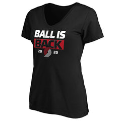 Portland Trail Blazers Women's Ball Is Back V-Neck T-Shirt Black