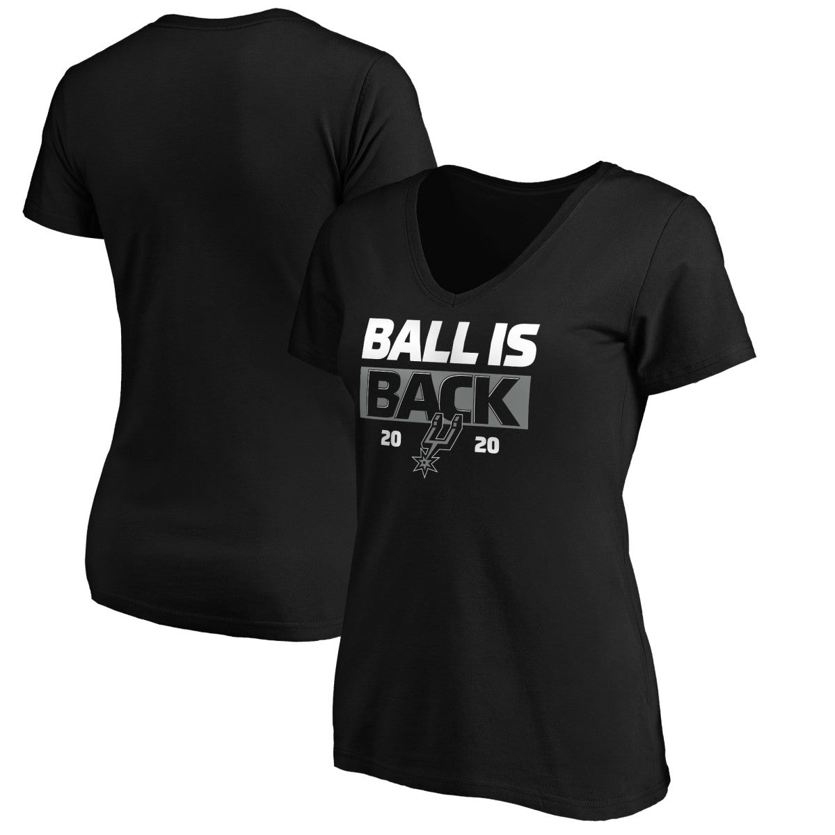 San Antonio Spurs Women's Ball Is Back V-Neck T-Shirt Black