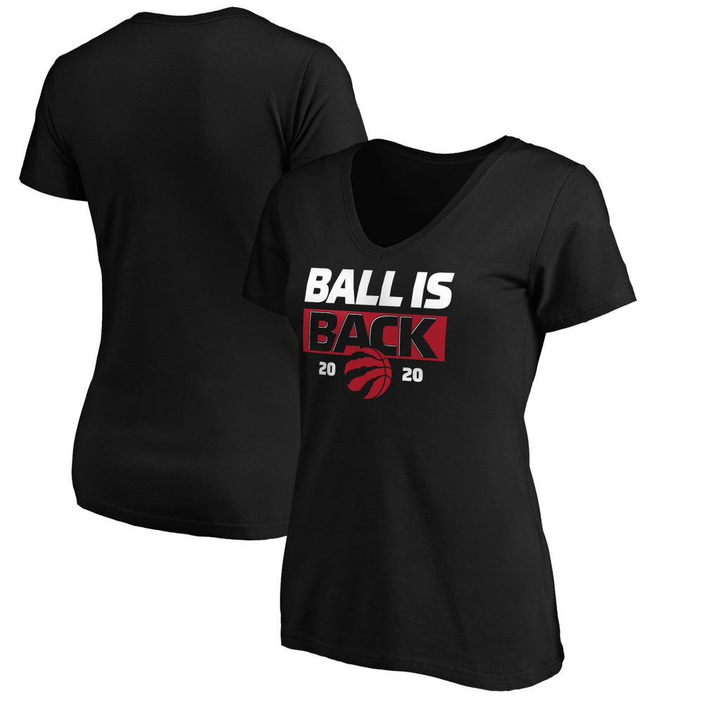 Toronto Raptors Women's Ball Is Back V-Neck T-Shirt Black