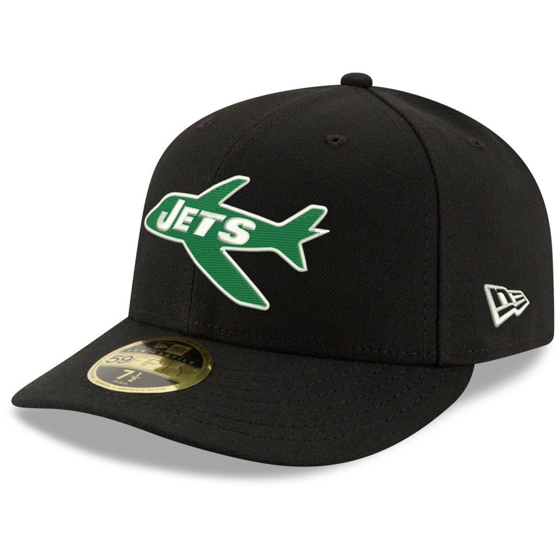 New York Jets New Era Omaha Throwback Low Profile 59FIFTY Fitted Hat - Black - NFL