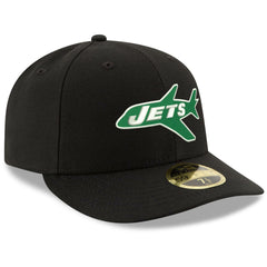 New York Jets New Era Omaha Throwback Low Profile 59FIFTY Fitted Hat - Black - NFL