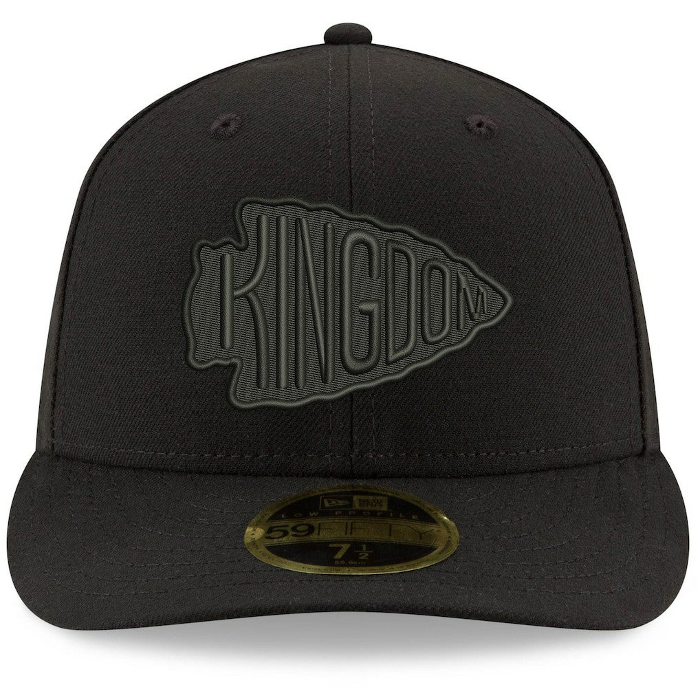 Kansas City Chiefs New Era Alternate Logo Black on Black Low Profile 59FIFTY II Fitted Hat - Black - NFL