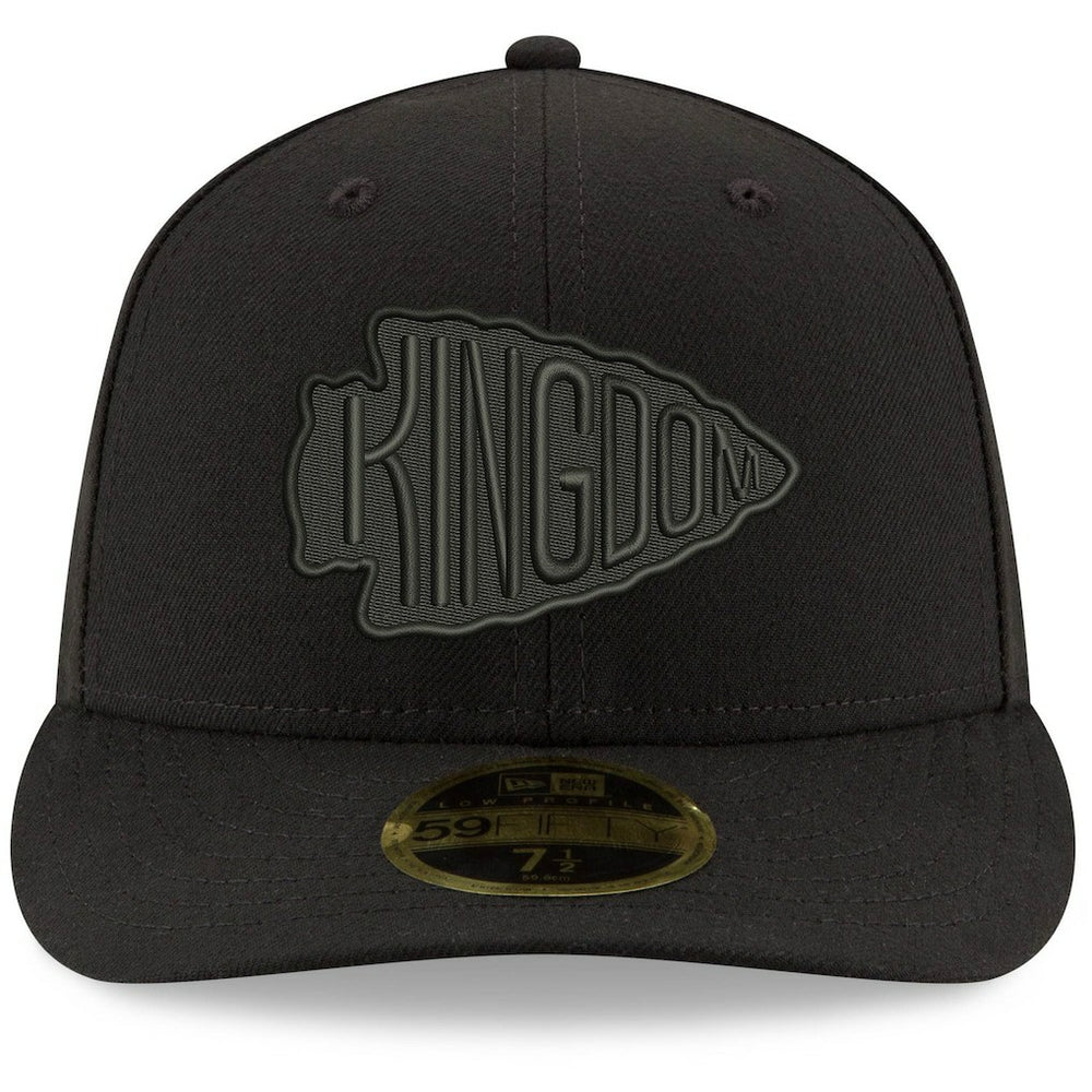 Kansas City Chiefs New Era Alternate Logo Black on Black Low Profile 59FIFTY II Fitted Hat - Black - NFL