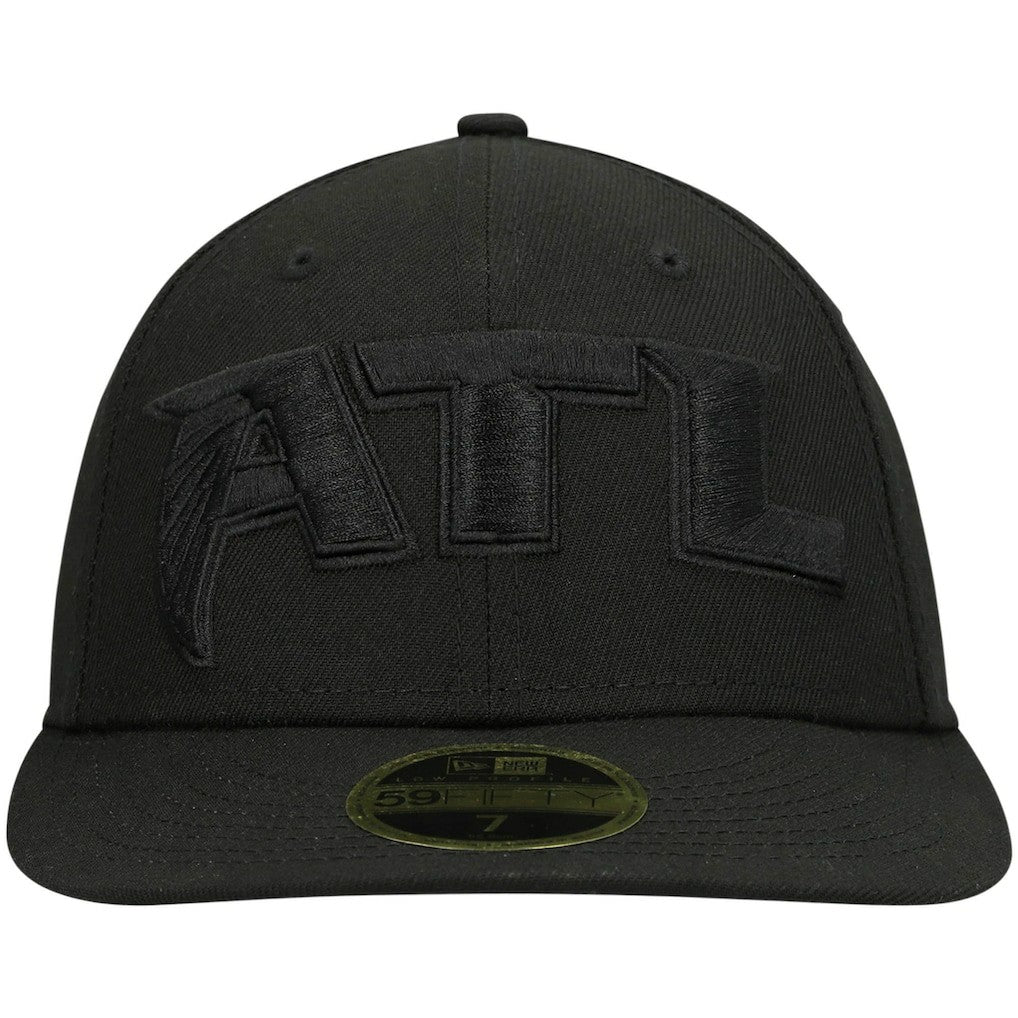 Atlanta Falcons New Era Alternate Logo Black on Black Low Profile 59FIFTY II Fitted Hat - Black - NFL